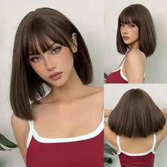 30 48 Cm Short Straight Brownish Wigs Women's Wigs WL1016