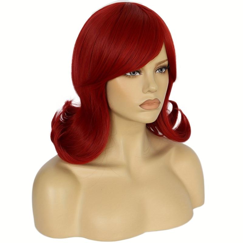 Red Wavy Women's Wig + Wig Cap for Daily & Party Use