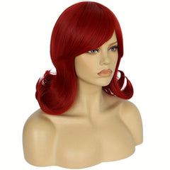 Red Wavy Women's Wig + Wig Cap for Daily & Party Use