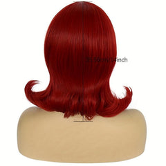 Red Wavy Women's Wig + Wig Cap for Daily & Party Use
