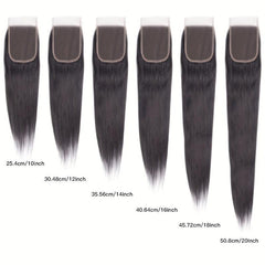 Straight Human Hair Lace Closure Unprocessed Hair Extension 25.4 cm