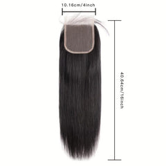 Straight Human Hair Lace Closure Unprocessed Hair Extension 25.4 cm