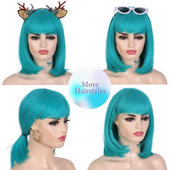 Short Bob Straight Hair Wigs Blonde with Bangs Natural Look