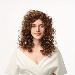 40 64 Cm Middle Long Loose Curly Synthetic Wigs For Women Natural Looking