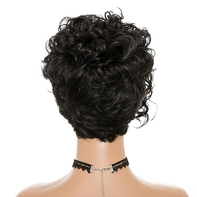 Short Afro Kinky Curly Synthetic Wigs With Bangs High Temperature Rose NetWork