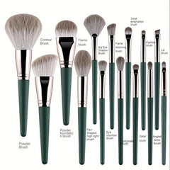 14pcs Complete Makeup Brush Set for Eyes and Cheeks