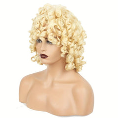 Curly Wig With Bangs Afro Loose Curls Synthetic Wigs