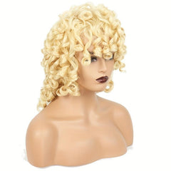 Curly Wig With Bangs Afro Loose Curls Synthetic Wigs