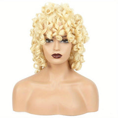 Curly Wig With Bangs Afro Loose Curls Synthetic Wigs