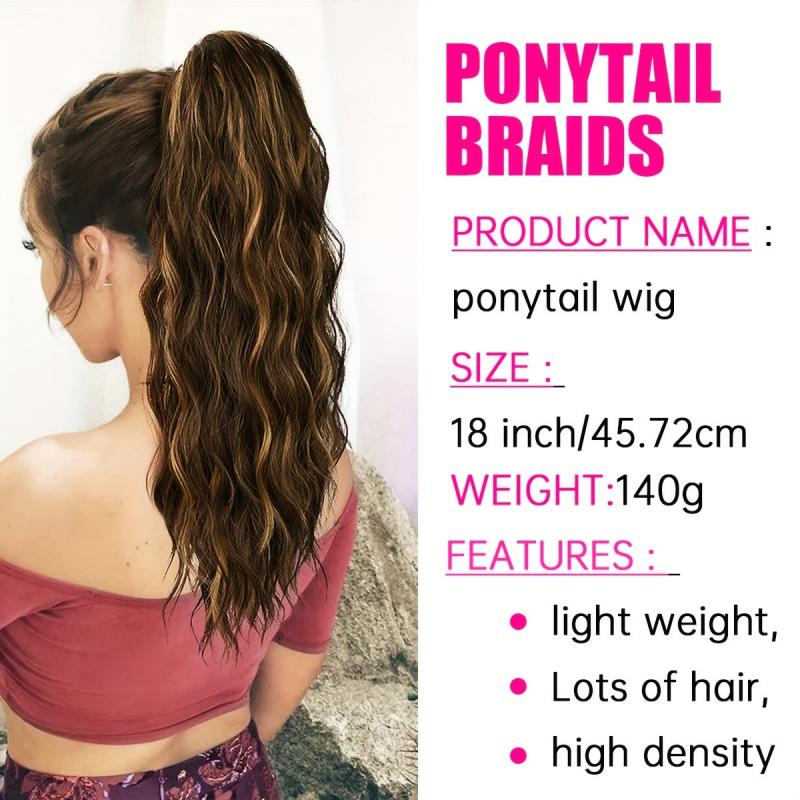 Corn Wave Ponytail Extension Claw Clip 45 72 Cm Synthetic Hair