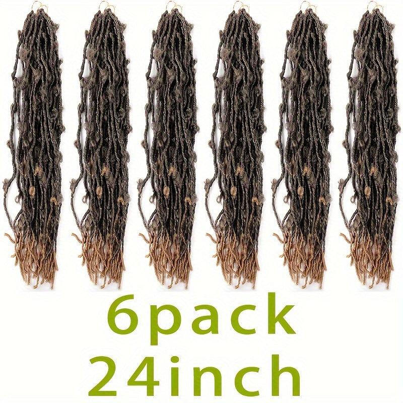 24inch 6pack Butterfly Crochet Hair Extensions For Women Girls Synthetic Locs