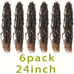 24inch 6pack Butterfly Crochet Hair Extensions For Women Girls Synthetic Locs
