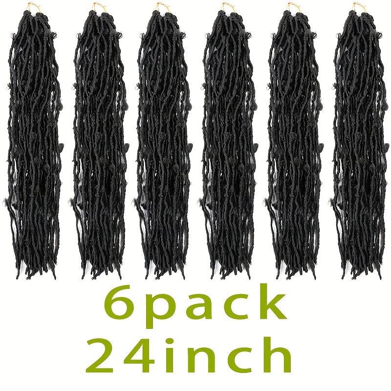 24inch 6pack Butterfly Crochet Hair Extensions For Women Girls Synthetic Locs