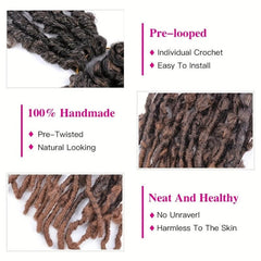 24inch 6pack Butterfly Crochet Hair Extensions For Women Girls Synthetic Locs