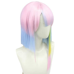 Colorful Short Straight Wig Anime Cosplay Wig For Halloween Cosplay Party