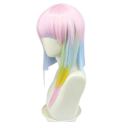 Colorful Short Straight Wig Anime Cosplay Wig For Halloween Cosplay Party