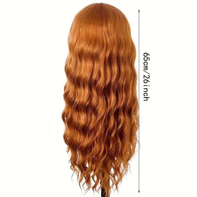 Long Curly Synthetic Wig With Bangs Heat Resistant