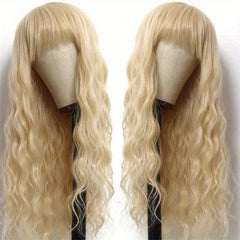 Long Curly Synthetic Wig With Bangs Heat Resistant