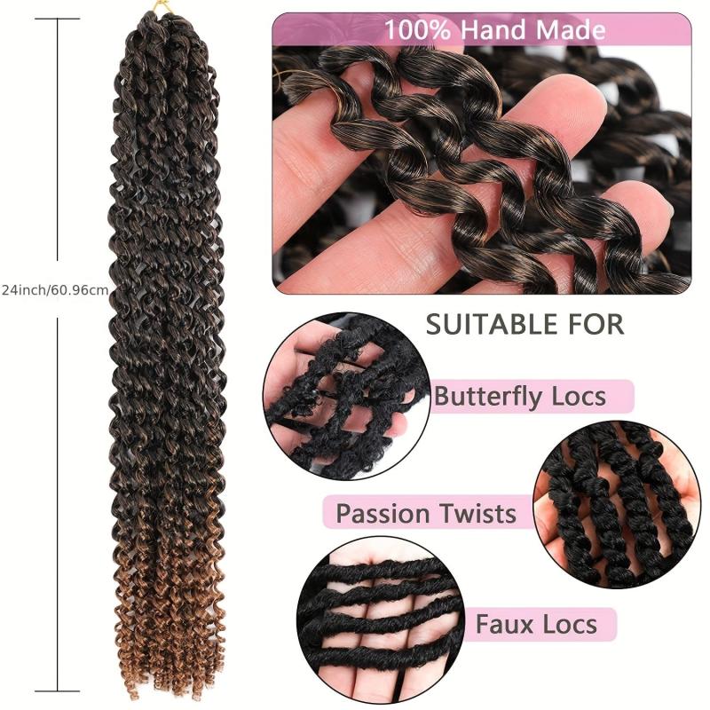 Passion Twist Hair Extensions 60-96 cm Water Wave Crochet Hair