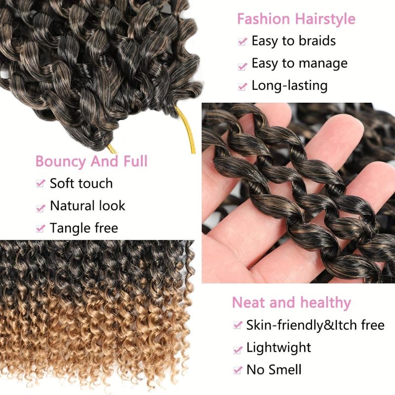 Passion Twist Hair Extensions 60-96 cm Water Wave Crochet Hair