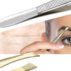 Golden Striped Eyebrow Clip Hair Beauty Stainless Steel Eye Brow Clips