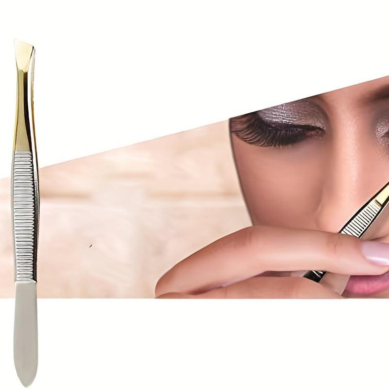 Golden Striped Eyebrow Clip Hair Beauty Stainless Steel Eye Brow Clips