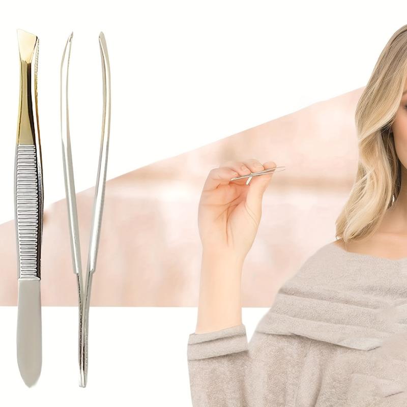 Golden Striped Eyebrow Clip Hair Beauty Stainless Steel Eye Brow Clips