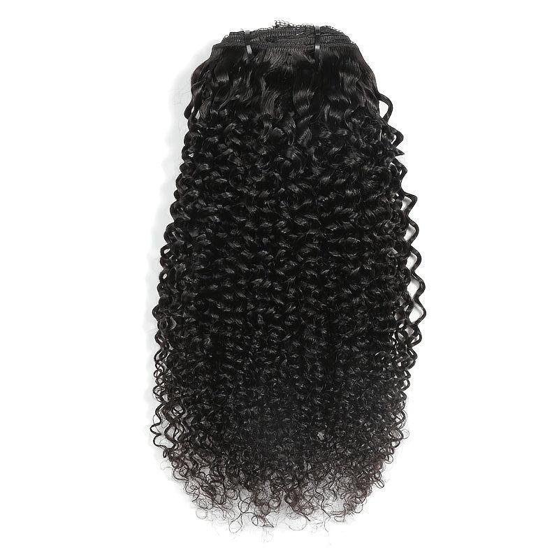 Kinky Curly Clip Human Hair Extensions Natural 10 24inch
