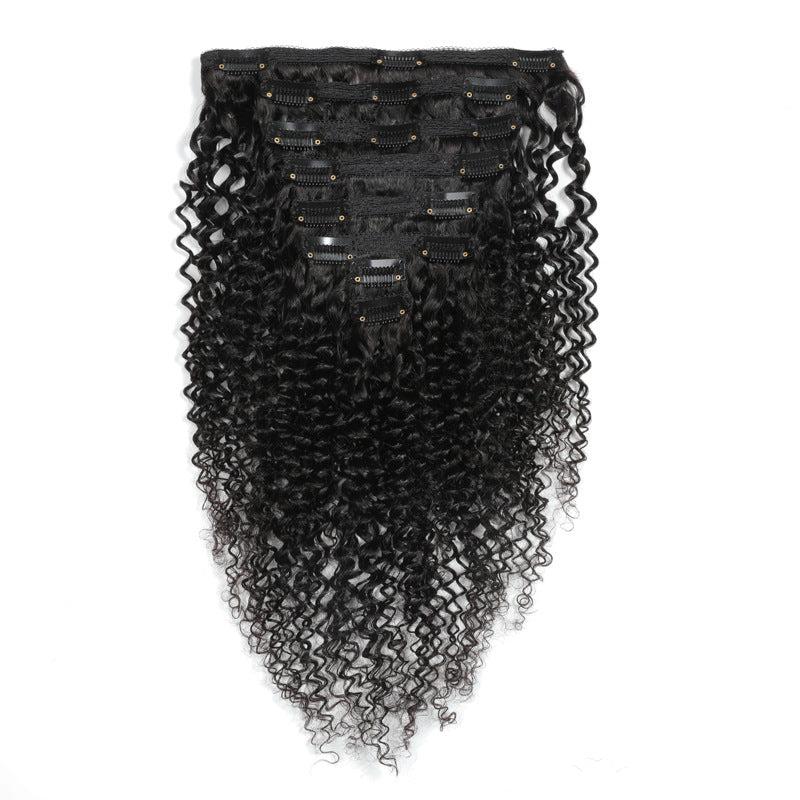 Kinky Curly Clip Human Hair Extensions Natural 10 24inch