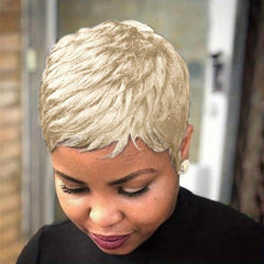 Short Pixie Cut Wigs For Women Natural Wavy Layered Short Wigs