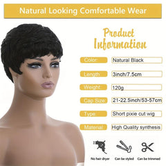 Short Pixie Cut Wigs For Women Natural Wavy Layered Short Wigs