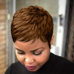 Short Pixie Cut Wigs For Women Natural Wavy Layered Short Wigs