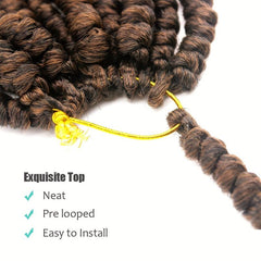 6pack 12Inch Ombre Crochet Spring Twist Hair Extensions