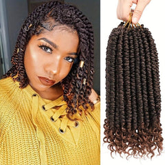 6pack 12Inch Ombre Crochet Spring Twist Hair Extensions
