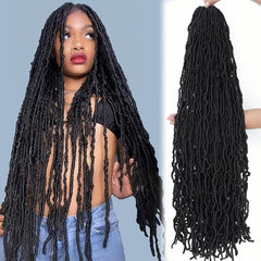 Soft Locs 3 Packs Long Faux Locs Crochet Hair Goddess Synthetic Hair