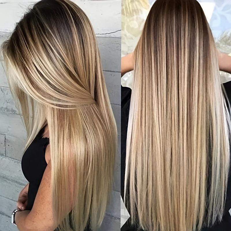 Straight Hair Pads Clip In Extensions Natural Look Daily Use