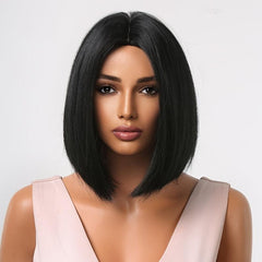 Natural Bob Wig Middle Part Straight Synthetic Hair for Women