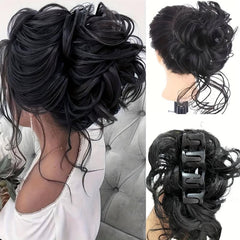Messy Donut Hair Buns Updo Chignon Ponytail Extensions