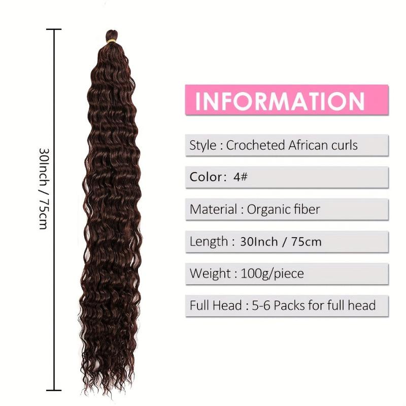 Wavy Crochet Hair Extension Fluffy Long Synthetic Wig Natural Look