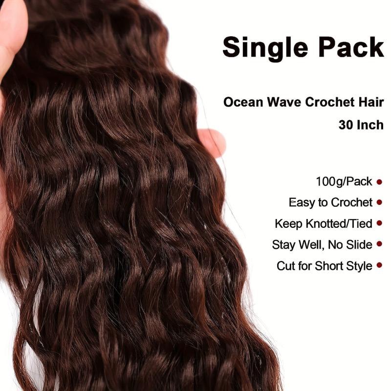 Wavy Crochet Hair Extension Fluffy Long Synthetic Wig Natural Look
