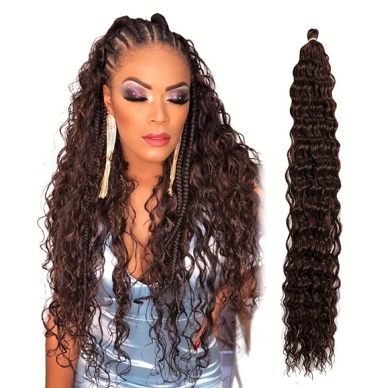 Wavy Crochet Hair Extension Fluffy Long Synthetic Wig Natural Look
