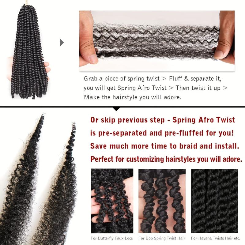 Spring Afro Twist Crochet Hair 18 Inch Kinky Twist Braiding Hair