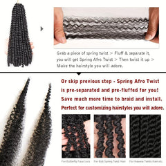 Spring Afro Twist Crochet Hair 18 Inch Kinky Twist Braiding Hair