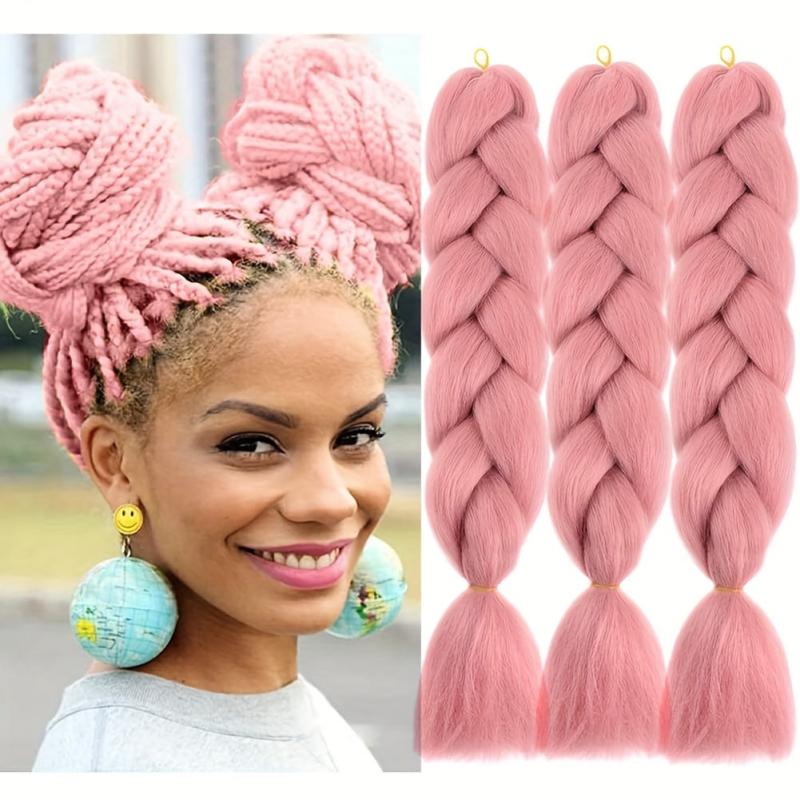 3 Packs 60 96 Cm Jumbo Braiding Hair Extensions Pink