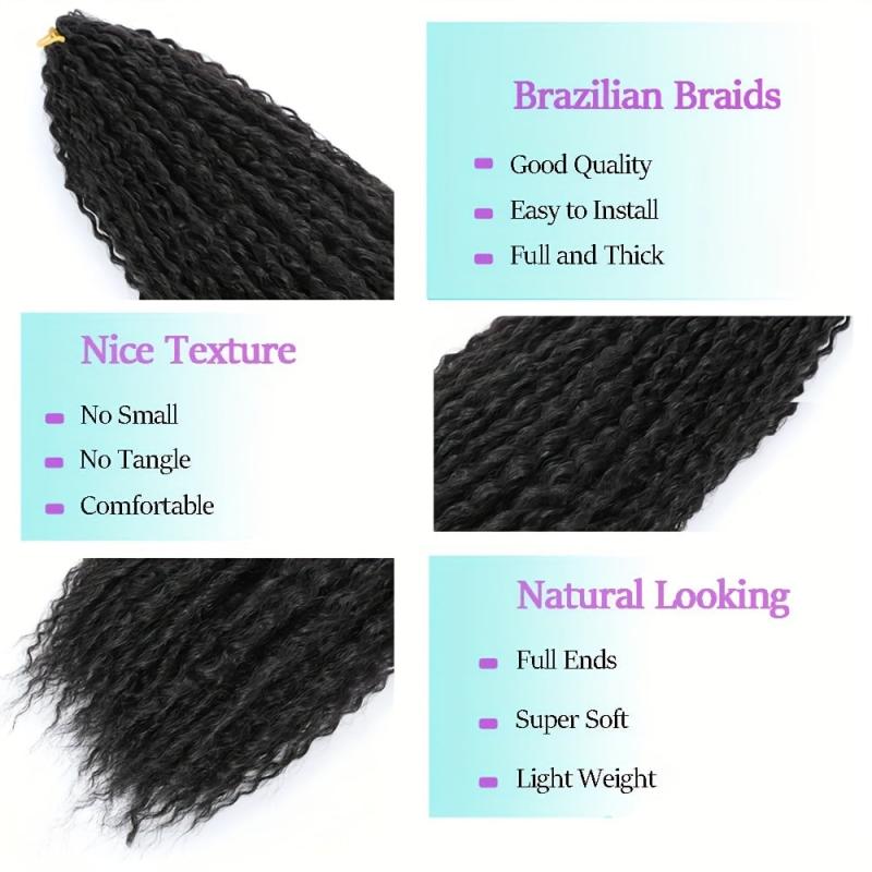 50 8 Cm Afro Roots Brazilian Crochet Braid Hair Extensions Wave Synthetic Hair