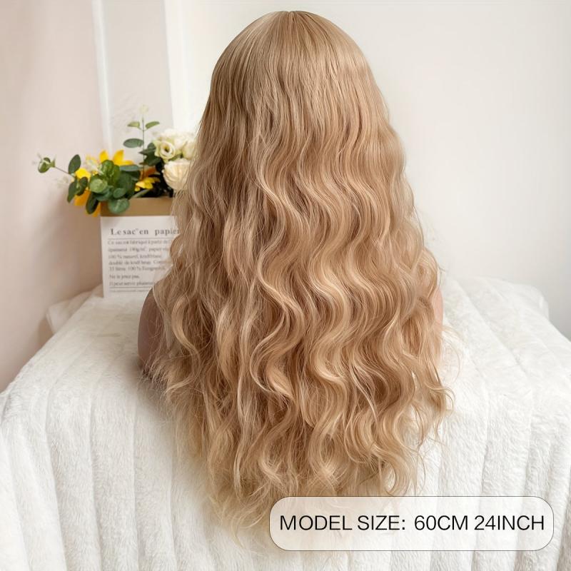 Long Wavy Synthetic Wig For Women with Bangs