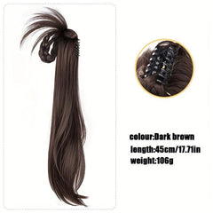 Synthetic Claw Ponytail Hanfu Hair Bun Long Straight Ponytail Extensions