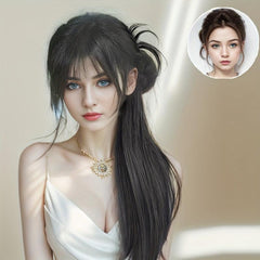 Synthetic Claw Ponytail Hanfu Hair Bun Long Straight Ponytail Extensions