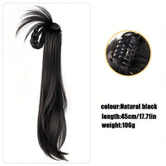 Synthetic Claw Ponytail Hanfu Hair Bun Long Straight Ponytail Extensions