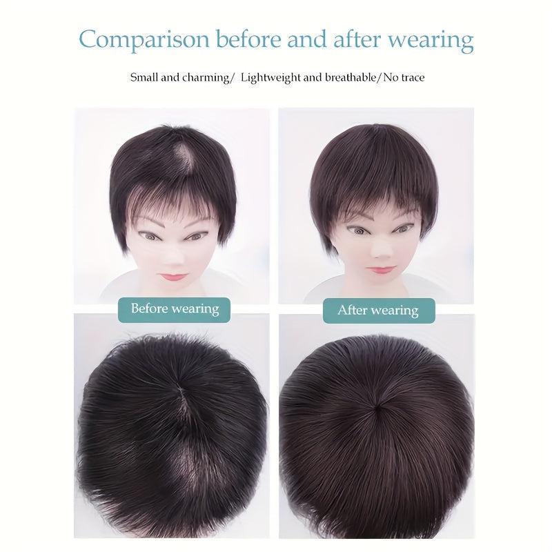 100% Human Hair Topper Hair Piece Straight Clip-In Extensions